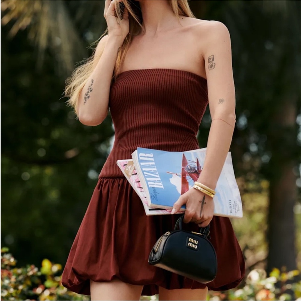 Reformation Margot Cotton Mini Dress in Chianti